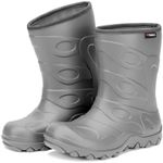 HISEA Kids Rain Boots for Boys Girls, Waterproof Insulated Toddler Boots | Mid Calf Neoprene Rubber Shoes, Lightweight and Easy-on, Wide Mud Boot with Non-Slip Outsole for Outdoor Playing