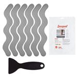 Secopad Non-Slip Shower Stickers, 36 Pieces Safety Bathtub Strips, Self Adhesive Stickers with Premium Scraper for Bathtub, Shower Stairs (Grey)