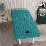 Highdi Massage Bed Cover With Face Hole, Washable Massage Bed Sheet Cover Beauty Massage SPA Couch Cover Elastic Cord Edge All-Round Wrap for 80cm or Less Massage Bed (70x190cm,green)