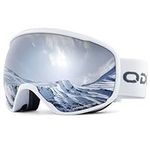 Odoland OTG Ski Goggles with Anti-fog, Anti-glare Lens UV400 Protection Adult Snow Goggles, Double Spherical Goggles for Skiing Skating Snowmobiles and Snowboardsfor Men and Women WSS