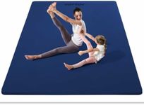 YOTTOY Large Yoga Mat (75 * 52 * 1/2inch),Extra Wide TPE Exercise Mat,Non-Slip Workout Mat for Pilates, Fitness, Barefoot, Home Gym Studio with Strap and Towel (Blue, 75 * 52 * 1/2inch)