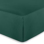 AMEHA Double Fitted Sheet 25 cm Deep Bed Sheets Easy Care Brushed Microfiber Elastic Fitted Bed Sheet Shrinkage Resistant (Emerald, 137 x 191cm)
