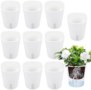 10 Pack Self Watering Planter for Indoor with Translucent Inner Cup Ventilation Hole and Cotton Rope Long Term Water Storage Plant Pot for Soil Starting Seedling Herb African Violet