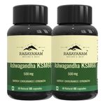 Rasayanam Ashwagandha Ksm-66 (500 Mg) Pack Of 2 Extra Strength Natural Formulation Support Strength & Energy Withania Somnifera Extract, capsule