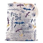 Dragon Ridder Inspired Gift Romantasy Dark Academia Dragons YA Fantasy book Inspired Tote Bag (Fly Die CA Tote Bag)