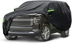 auKMto Car Cover Waterproof Fit for Chevrolet Tahoe Easy to Instal All Weather Protector Car Cover with Zipper Door Outdoor Full Cover