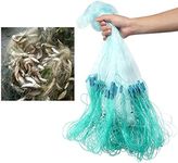 50m/1.5m 3 Layers Nylon Saltwater Fishing Hand Throw Cast Bait Trap Net Nesh Gill Spin Outdoor Thread Tool with Float Accessories(3 Finger)