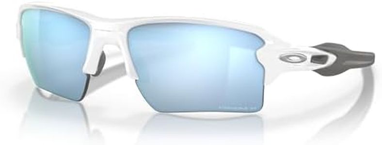 Oakley Mens OO9188 Flak 2.0 XL Rectangular Sunglasses, Polished White/Prizm Deep H2O Polarized, 59 mm