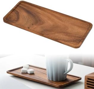 KITERI Wood Serving Tray Small Wood Serving Platter Rectangle Solid Wood Serving Tray Tea Serving Plate Walnut Tray Tea Tray for Display Fruit Snacks Appetizer Sushi Food Decor (25x12CM)