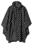 Women Rain Poncho Hooded Coat with 