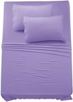 Lux Decor Twin XL Sheet Set - 4 PC Brushed Microfiber Bed Sheets 16 Inches Deep Pockets - Embroidered & Plain Pillowcases - Hotel Luxury Sheets Twin XL Size Bed Set - Soft Bedding Sheets (Lavender)