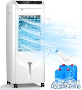 AKIRES Swamp Cooler Air Conditioner,Evaporative Air Cooler with 4.2-Gal Tank,120° Oscillation,4 Ice Packs,3-In-1 Portable Evaporative Cooler Cooling Fan for Indoor Room Bedroom Garage Outdoor (31IN)