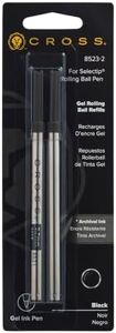 Cross Selectip Gel Rollerball Pen Refill, Medium Point, Black, 2-Pack (8523-2)