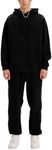 Lentta Men's Tracksuit 2 Piece Fleece Hoodie Sweatsuits Sets Sweatpants Pockets Jogger Suits, Black, Medium