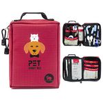 Portable Dog First Aid Kit 116 PCS Medical Supplies with Thermometer Emergency Blanket Splint Pet Emergency Bag for Camping Walking Cycling Car Hiking with Pet First Aid Guide Book and Instructions