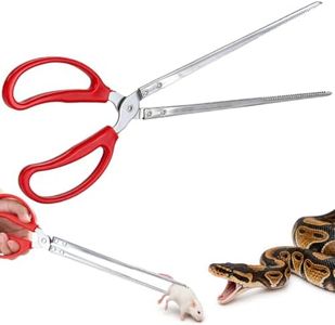 Meidier Snake Feeding Tongs, 15-Inch Stainless Steel Reptile Feeding Tongs with Serrated Tips