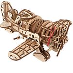 UGEARS Airplane Model 3D Puzzles - Legendary 1930s Racing Mad Hornet Airplane with Wind-Up Helical Spring Motor - Wooden Plane Model Kits for Adults to Build - 3D Wooden Puzzles Aircraft Model Kits