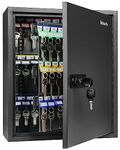 Pawfly 120 Position Key Cabinet with Combination & Key Lock Resettable Black Digital Security Storage Box Steel Key Organizer with Adjustable Racks Colorful Key Tag Labels and Hooks