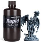 ELEGOO Rapid 3D Printer Resin 405nm UV Curing Photopolymer Resin for Mars 4 Ultra and Saturn 3 Ultra Resin 3D Printer, Fast Curing, High Precision, Grey 1000g