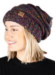 Funky Junque Oversized Slouchy Beanie - Black Kaleidoscope