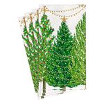 Caspari Christmas Trees with Lights Paper Guest Towel Napkins - Two Packs of 15