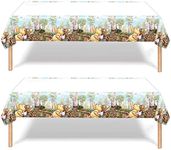 Omto 2pcs Pooh Bear Tablecloth Disposable Tablecover Birthday Party Supplies and Decorations for Kid Boy Baby Shower Rectangle Tables 70"X42",2 Pack