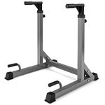 GYMAX Adjustable Dip Stand, Multi-function Dip-up Station with 4 Foam-wrapped Handle, Parallel Bars Pull Up Power Tower for Full Body Strength Training