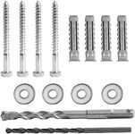 Mount-It! Universal TV Mounting Hardware Kit, Lag Screw and Drill Bit Set Includes Screws, Washers, Fischer Anchors, Wood Drill Bit and Concrete Drill Bit for Easy Installation