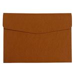 Oneyijun PU Leather A4 File Folder Document Holder Waterproof Portfolio Envelope Folder Case with Snap Closure 33x24cm Brown