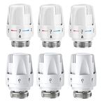 Trintion 6PCS Thermostatic Radiator Head Radiator Thermostat Head M 30 x 1.5 Radiator Valve Replacement Head Head Heating Valve Tool for Heating Systems Heater Control for Home Office