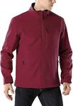 TSLA Men's Full-Zip Softshell Winter Jacket, Waterproof Fleece Lined Athletic Jacket, Outdoor Sport Windproof Jackets, Active Softshell Maroon, M