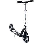 muuwmi Aluminium Scooter Pro - Scooter 230/205 mm ABEC 7 GS Approved Height Adjustable XL Deck BMX Handlebar Black Grey