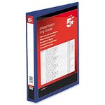 5 Star Presentation Ring Binder PVC 4 D-Ring 25mm Size A4 Blue [Pack 10]