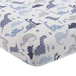 Bedtime Originals Roar Dinosaur Fitted Crib Sheet, Blue/White