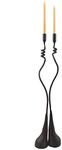 American Made Twining Jasmine Forged Iron Candlestick Set, 18.5", for use with 1/2" Diameter Candles