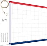 Professional Volleyball Net Outdoor with Aircraft Steel Cable, Weather Resistance Heavy Duty Volleyball Net, Reinforced Side Tapes, 32x3FT Volleyball Net for Backyard Schoolyard Beach Pool(Net Only)