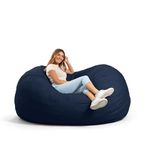 Big Joe 0000657LDS Cobalt XL Fuf Lenox Foam Filled Bean Bag Chair with Liner and Removable Cover, Extra Large with Remvovable