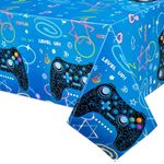 WERNNSAI Video Game Party Tablecloth - 1 Pack 54’’ x 108’’ Video Game Party Decorations for Kids Boys Gamer Birthday Party Disposable Table Cover for Family Gaming Night Game Theme Party Supplies