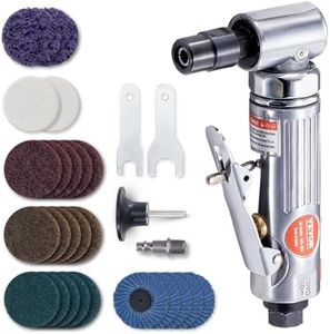 VEVOR Air Die Grinder, 1/4" Right Angle Die Grinder 20000RPM, Lightweight, Ball Bearing Construction, 24PCS Discs for Grinding, Polishing, Deburring, Rust Removal