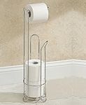 Crystals Stainless Steel Chrome Wire Frame Free Standing Bathroom Toilet Paper Roll Holder with 3 Rolls Storage