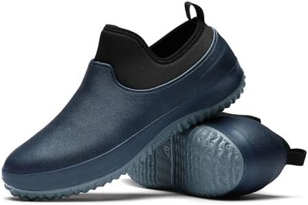 LETCLOCOM Men's Waterproof Non Slip Chef Shoes Food Service Kitchen Shoes Lightweight Slip On Garden Shoe for Camping and Yard Work (Blue,12)