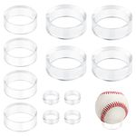 12Pcs Acrylic Sphere Stand Clear Round Sphere Holder Plastic Display Stand for Golf Ball, Tennis Ball, Marbles, Collection, Baseball, Softball, Collections(Small, Medium, Large)