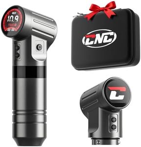 CNC Wireless Tattoo Machine, Rotary Pen with 4000mAh Dual Batteries Tattoo Gun LED Display 4.0 Stroke Coreless Motor Tattoo Supply for Professionals and Artists Grey HAMMER CNC-M2-E403-7