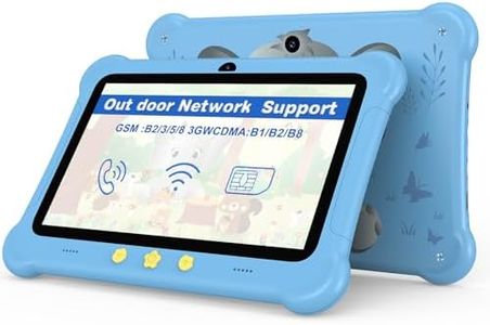 Kids Tablet 7inch Android Tablets, 6GB RAM 32GB ROM (TF Expansion 512GB) WiFi Tablet Supports SIM Card, Shockproof Case, Dual Camera, Parental Control, Kid App PreInstalled, Great Gift for Children