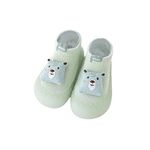 Bold N Elegant Baby Girl Boy Socks With Rubber Sole Infant Newborn Kids Floor Socks Shoes Anti Slip Soft Sole Socks Bootie (Green, 18 Months, 24 Months)