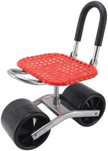 Garden Seat with Wheels, Movable Multifunctional Labor Saving Patio Heavy Duty Scooter, Iron Comfortable Adjustable Gardening Stool for Lawn Yard Outdoor Planting