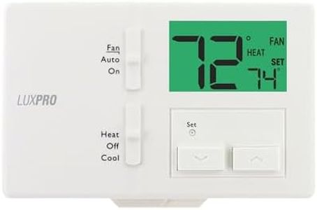Lux Pro Non Programmable Thermostat for Home; Backlight Digital Energy Saving Thermostat; Multi Stage Heating, AC Systems; Easy DIY, P111, 1 Unit, Batteries Included
