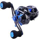 Sougayilang Baitcasting Fishing Reel 7.0:1 Gear - Low Profile Carbon Fiber Drag 9+1 Bearing Dual Magnetic Brakes Fishing Reels