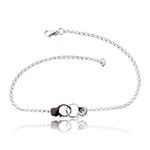 Sovats Handcuff Chain Bracelet For Women 925 Sterling Silver Rhodium Plated - Size 22.5