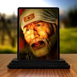 Plan To Gift Wood Sai Baba Idol, 10 cm x 12 cm x 1 cm, Multicolour